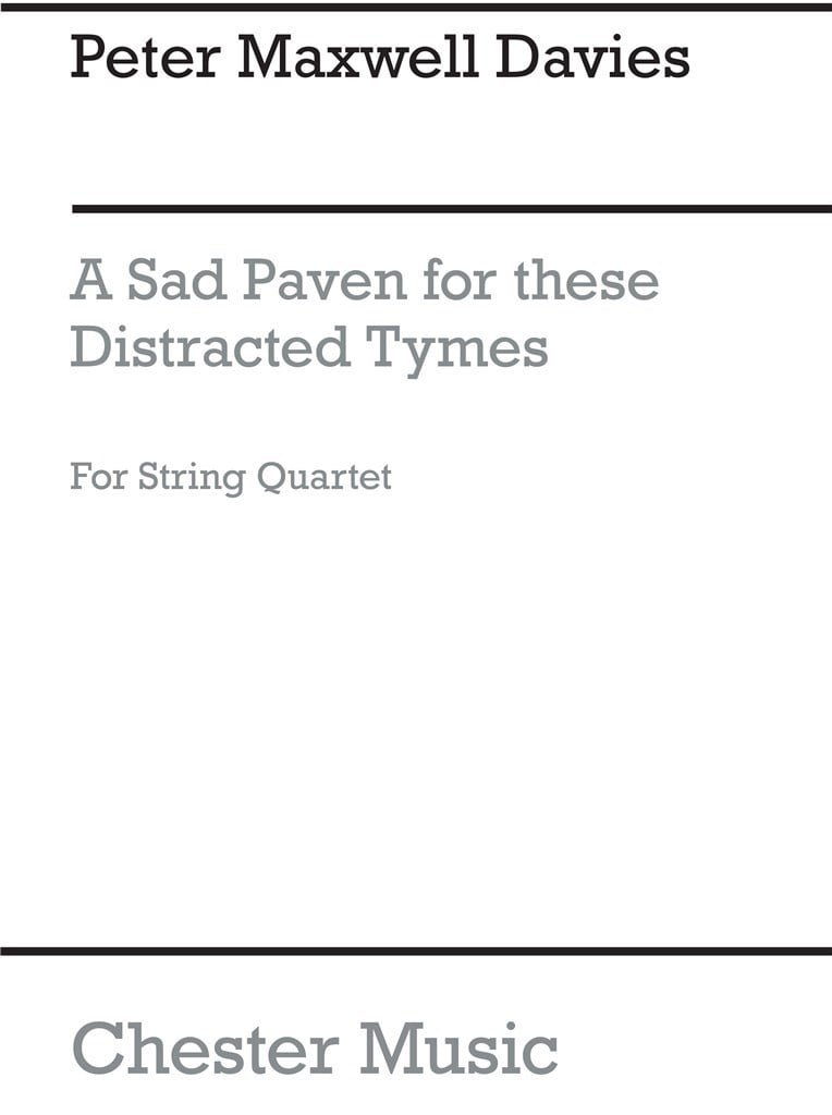 A Sad Paven For These Distracted Tymes (Parts)
